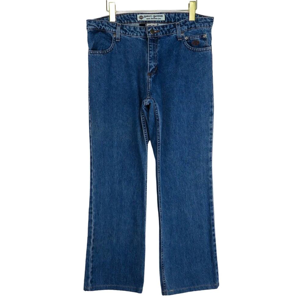 1990s Vintage Harley-Davidson Dark Wash Straight Leg Mom Jeans Size 10 Waist 33"